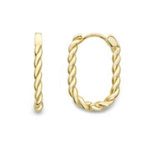 9ct Yellow Gold Twisted Huggie Earrings Earrings Stubbs