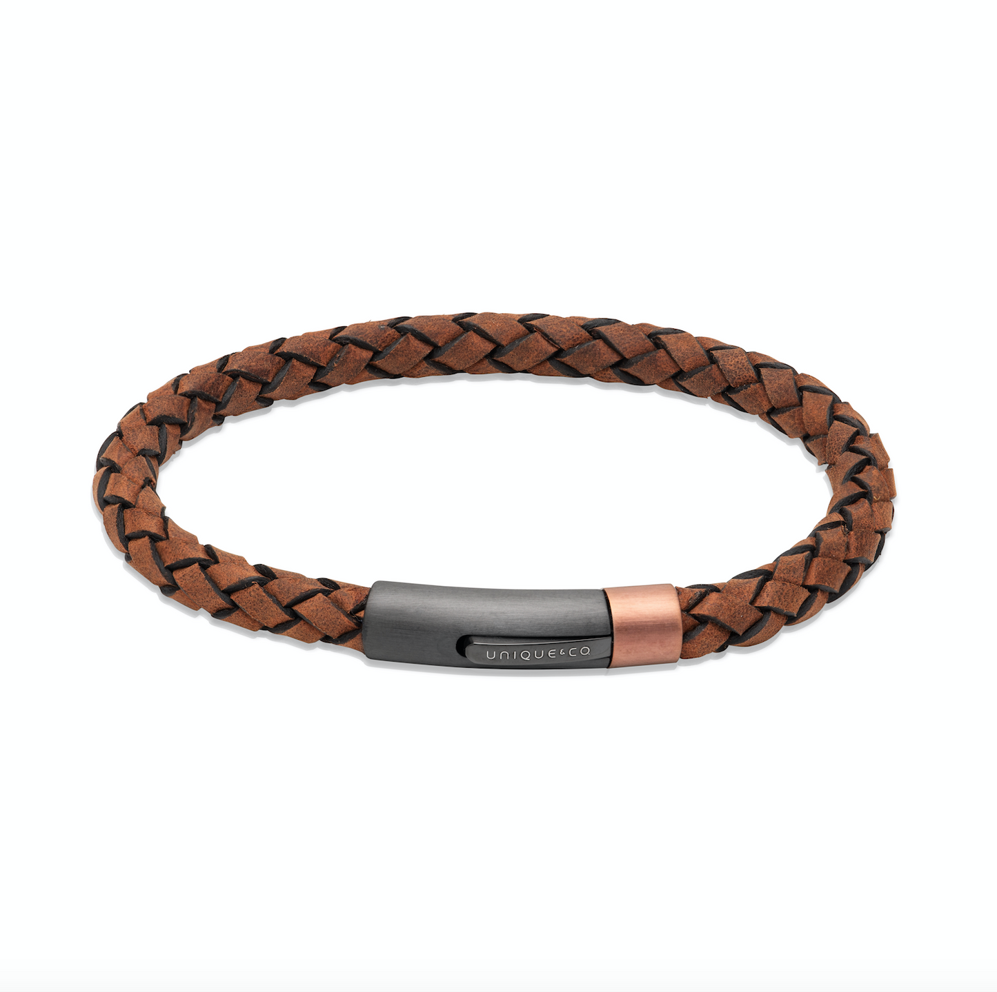Dark brown leather bracelet with gun/rose clasp Bracelet Unique