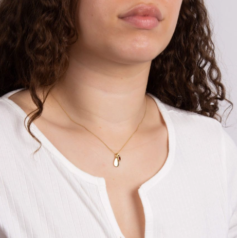 Gold Plated Semi-Precious Birthstone Necklace - Select Month Pendant Gecko