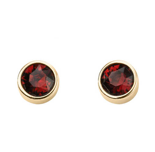 Crystal Birthstone Earrings Gold Plated Silver - Select Month Earrings Gecko