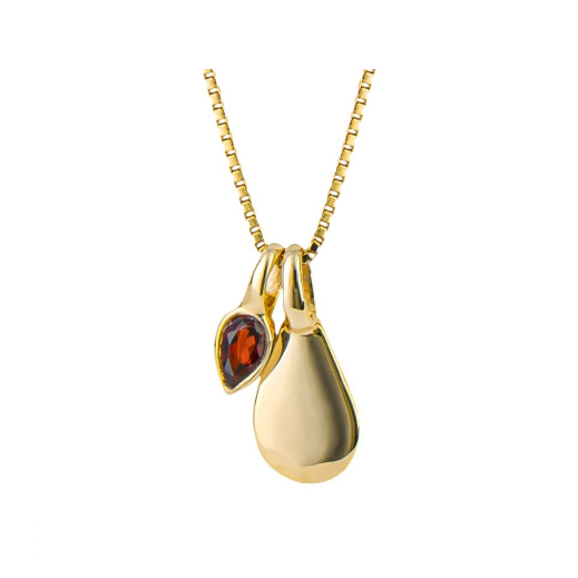 Gold Plated Semi-Precious Birthstone Necklace - Select Month Pendant Gecko