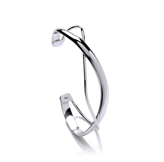 Silver Pretty Ribbon Cuff Bangle Bangle Cavendish French