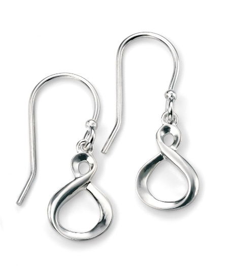 Silver Infinity Loop Drop Earrings Earrings Gecko