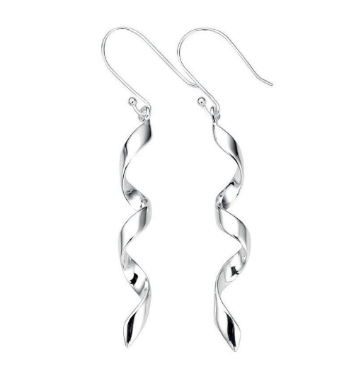 Silver Swirl Drop Earrings Earrings Gecko