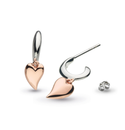 Silver Desire Kiss Blush Mini Heart Hoop Drop Earrings Earrings Kit Heath