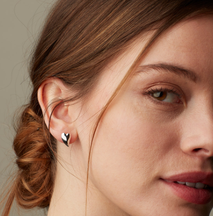 Silver desire cherish heart stud earrings Earrings Kit Heath