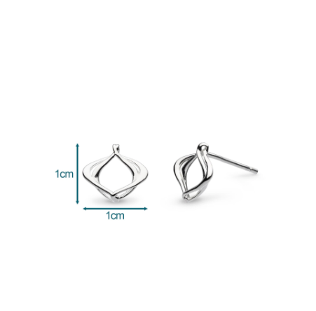 Silver entwine alicia petite stud earrings Earrings Kit Heath   