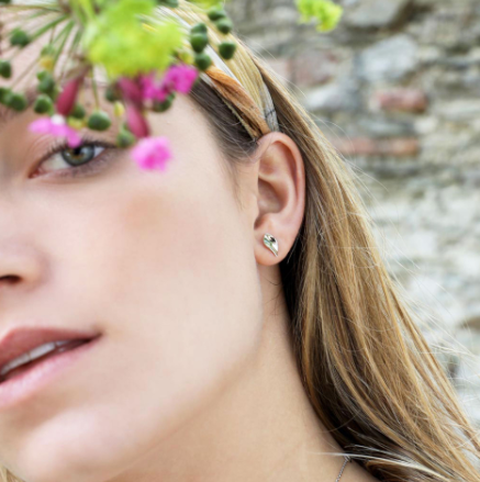 Silver enchanted leaf stud earrings Earrings Kit Heath