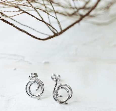 Silver twine helix wrap stud earrings Earrings Kit Heath