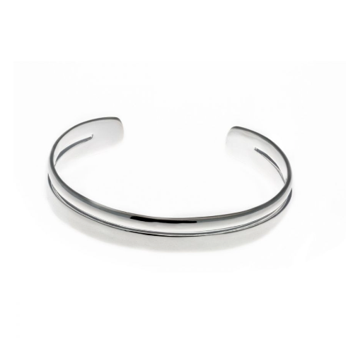 Silver Flat Torque Bangle engraved inside “our love is forever” Bangle Gecko