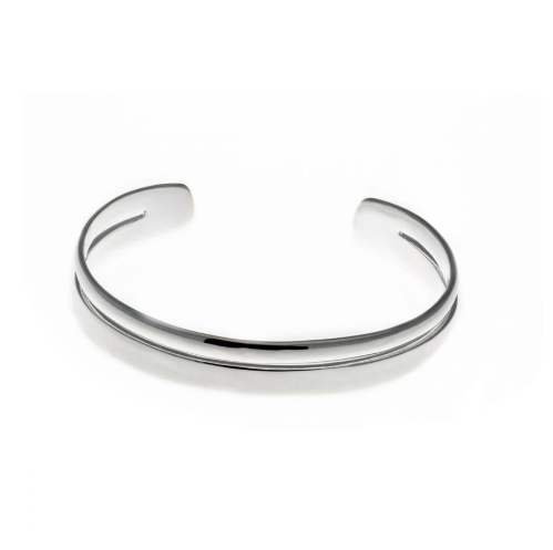 Silver Flat Torque Bangle with Cut Out Bangle Gecko   