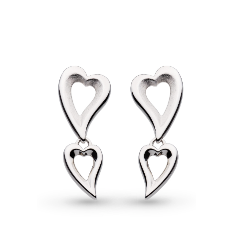 Love Story Heart Duo Drop Earrings Earrings Kit Heath