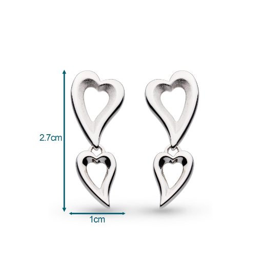 Love Story Heart Duo Drop Earrings Earrings Kit Heath