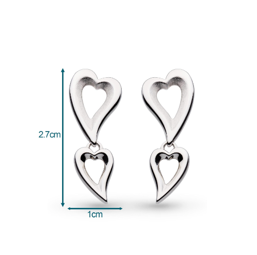 Love Story Heart Duo Drop Earrings Earrings Kit Heath   