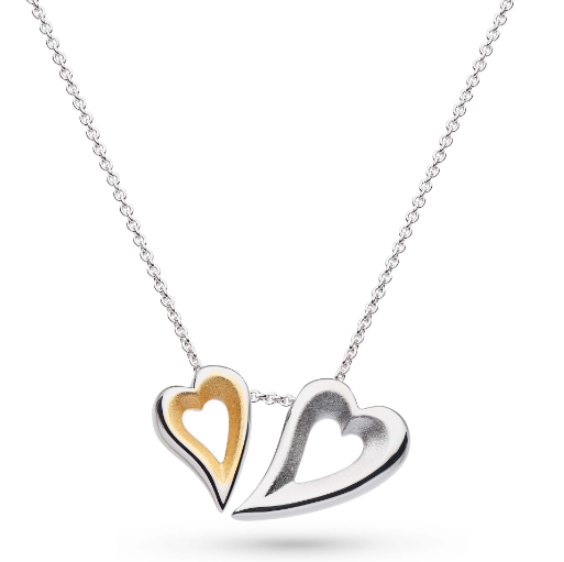 Desire Love Story Tender Together Gold Twinned Heart Necklace Pendant Kit Heath   