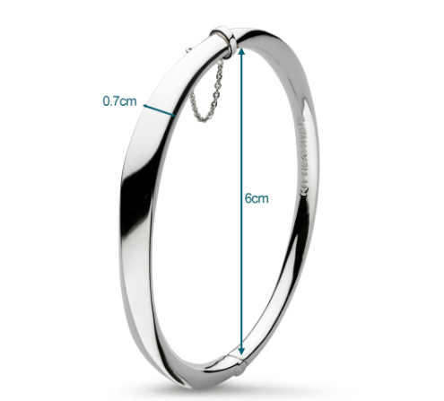 Kit Heath Silver bevel curve hinged bangle Bangle Kit Heath