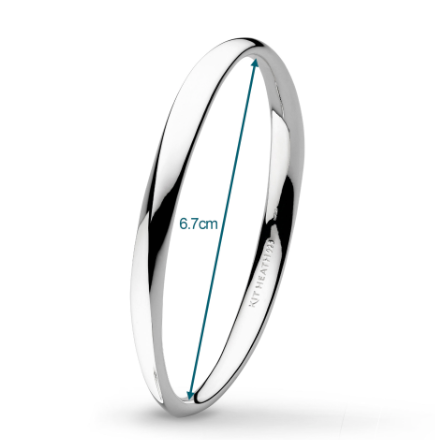 Silver bevel curve bangle Bangle Kit Heath