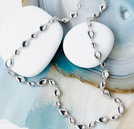Silver coast linking pebbles 18" necklace Necklace Kit Heath