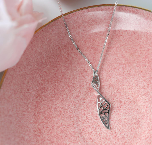 Silver twist blossom flourish necklace Pendant Kit Heath