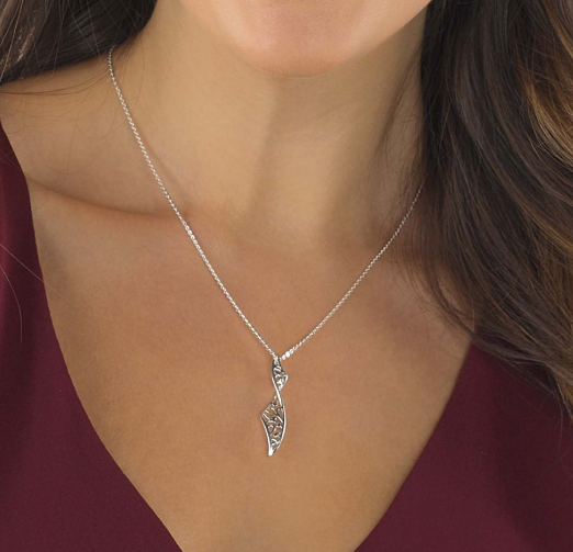 Silver twist blossom flourish necklace Pendant Kit Heath