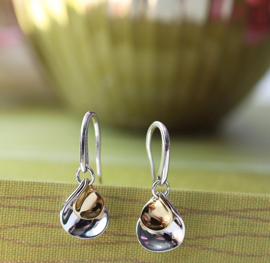 Enchanted Petal Golden Drop Earrings Earrings Kit Heath