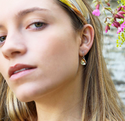 Enchanted Petal Golden Drop Earrings Earrings Kit Heath