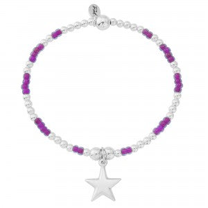 Silver and purple bead star bracelet Bracelet Trink   