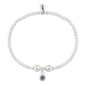 Silver Amethyst CZ February birthstone bracelet Bracelet Trink   