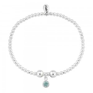 Silver Aqua CZ March birthstone bracelet Bracelet Trink   