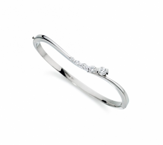 Wharton heavy 18ct white gold 1.02ct diamond set bangle Bangle Christopher Wharton