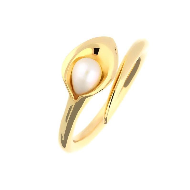 Amanda Cox 9ct yellow gold white pearl small lily ring Ring Amanda Cox