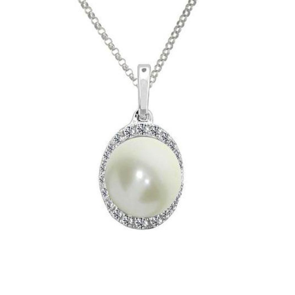 Silver and Pearl moonlight pendant Pendant Amore