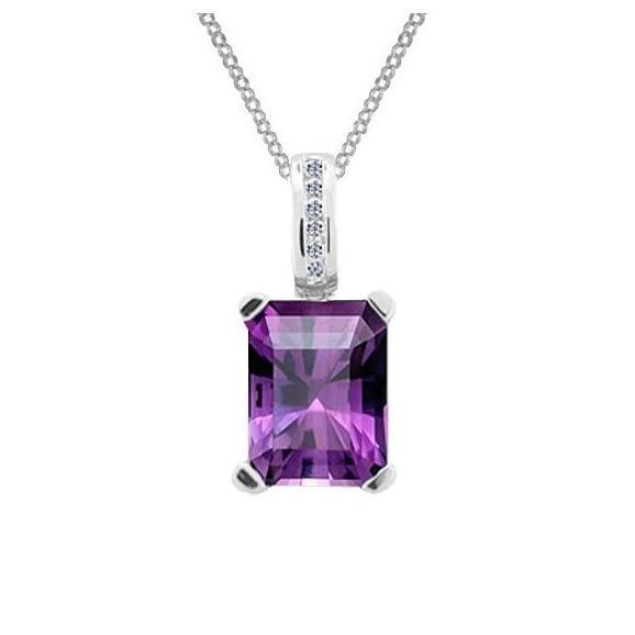 Silver, Amethyst and cubic zirconia pendant Pendant Amore