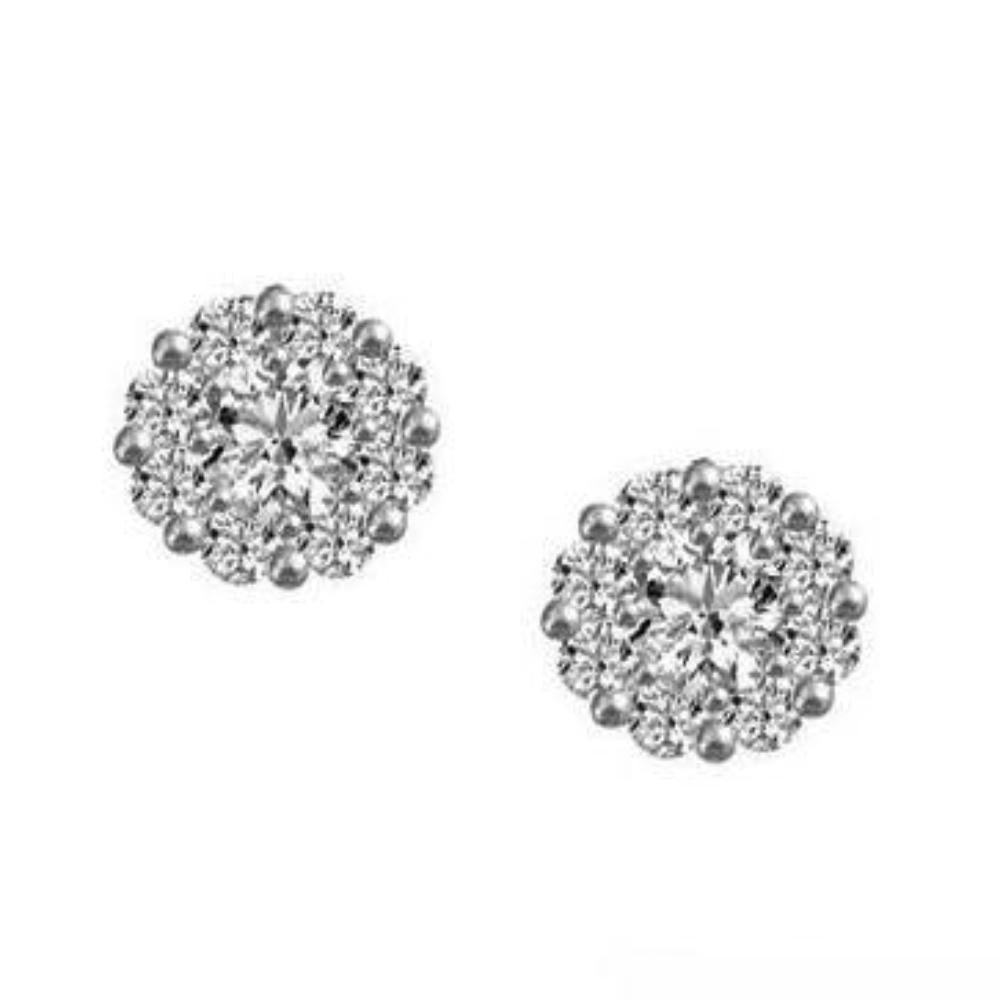 Silver and cubic zirconia cluster earrings Earrings Amore