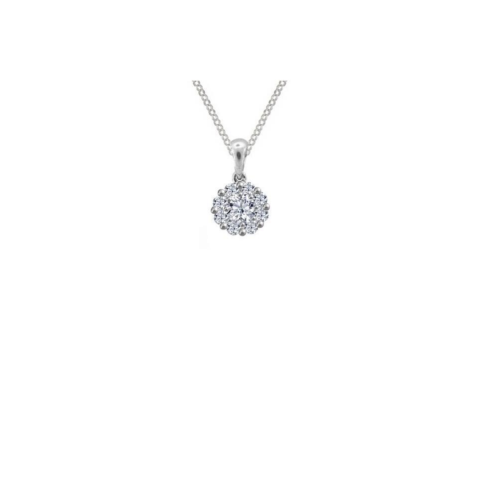 Silver and cubic zirconia cluster pendant Pendant Amore