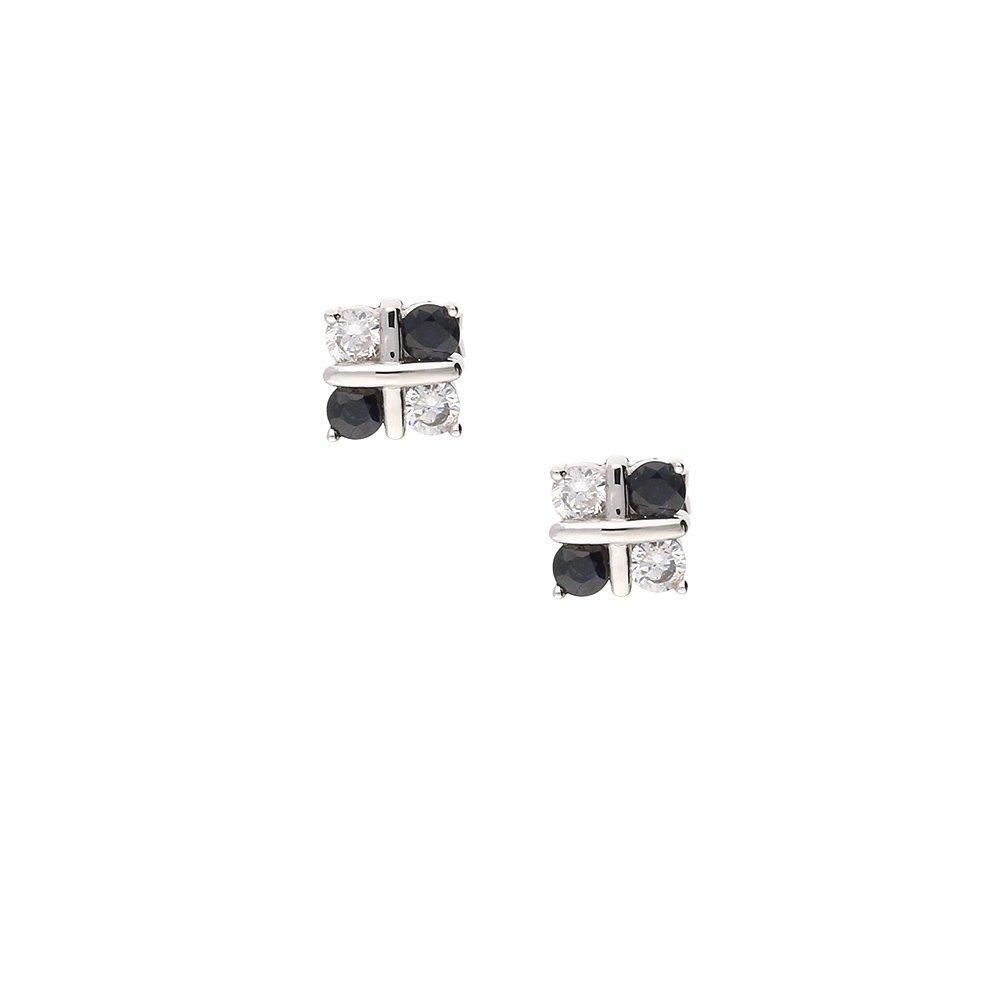 Silver and sapphire serenity stud earrings Earrings Amore