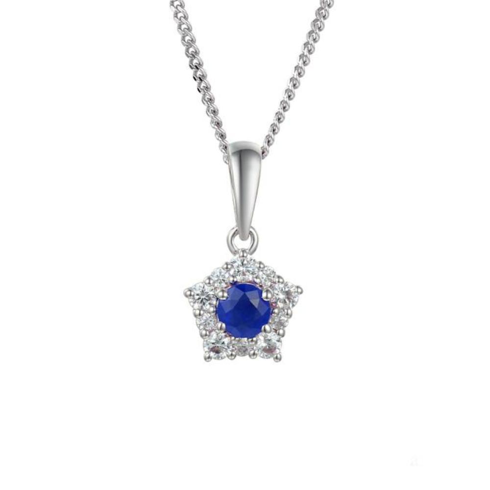 Silver classico cluster pendant with Sapphires Pendant Amore