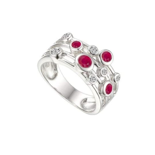 Silver Ruby bubble ring Ring Amore   