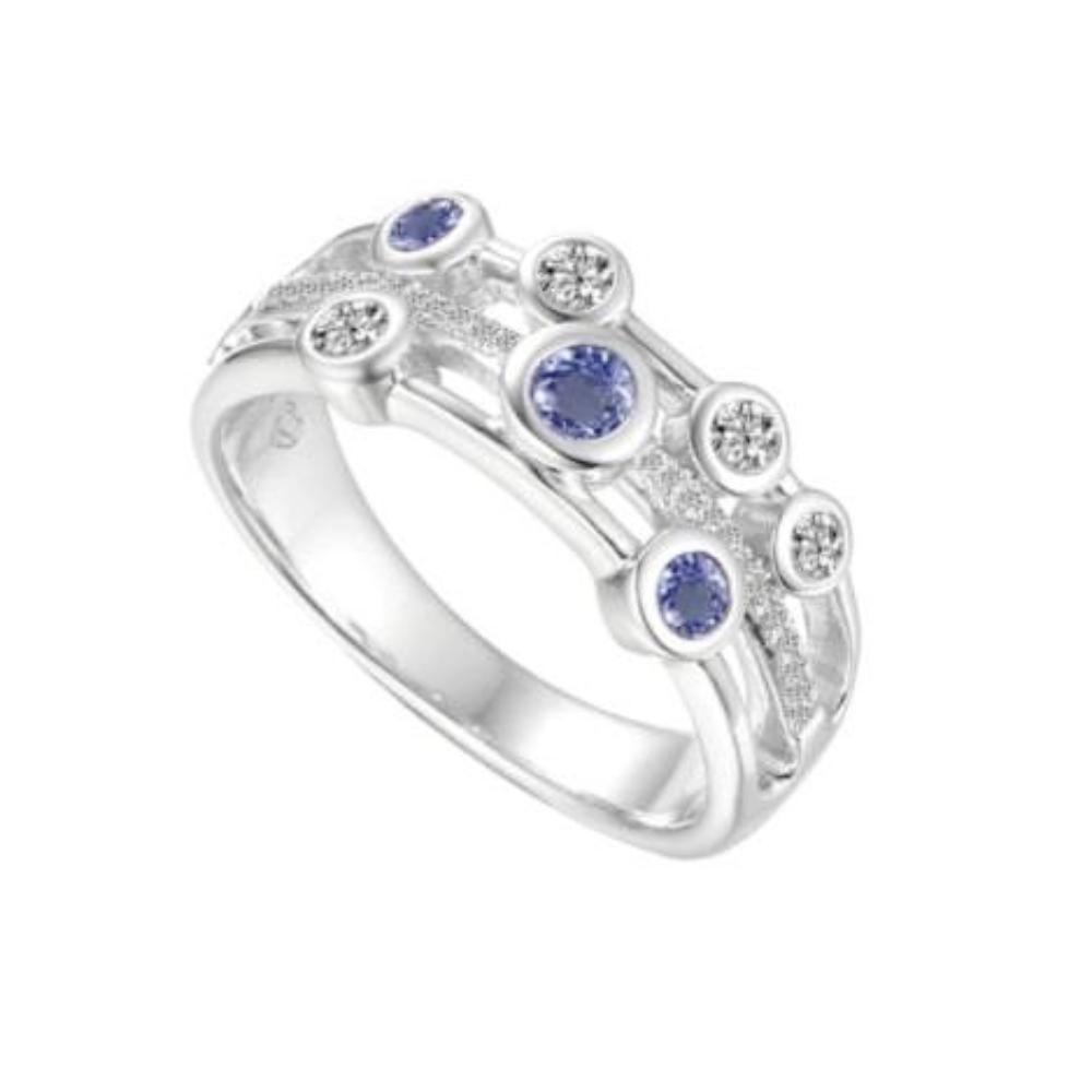 Silver tanzanite bubble ring Ring Amore