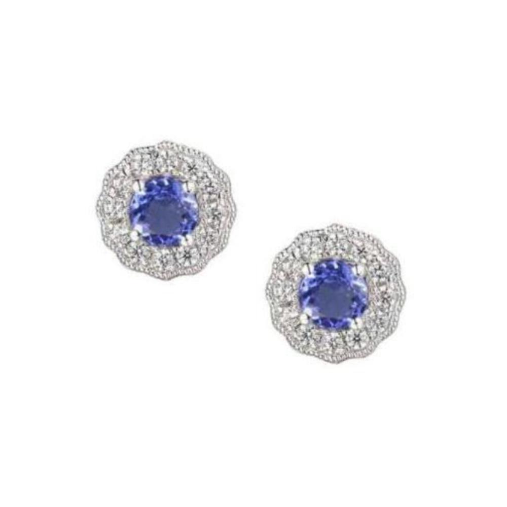 Silver tanzanite stud earrings Earrings Amore