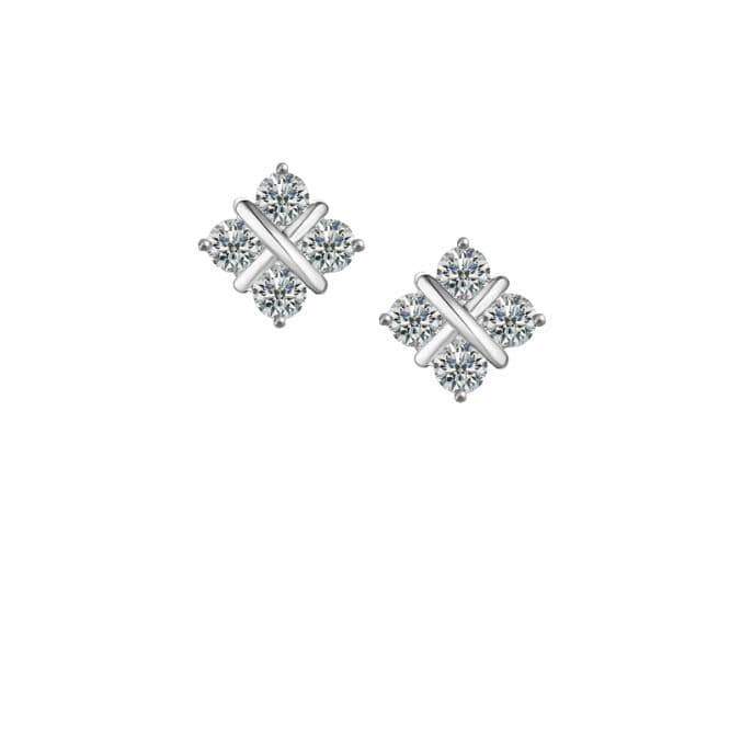 Silver and cubic zirconia serenity stud earrings Earrings Amore
