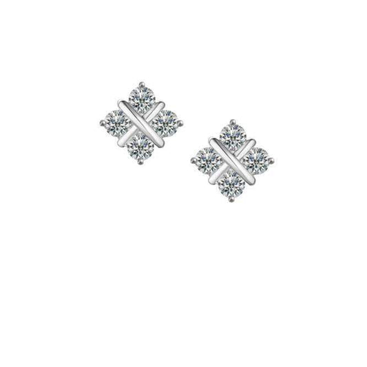Silver and cubic zirconia serenity stud earrings Earrings Amore