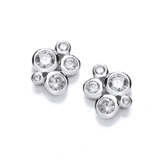 Silver  Bauble Cluster Earrings Earrings Cavendish French   