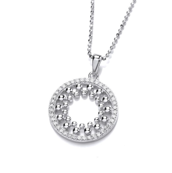 Silver Beaded Circle Pendant Pendant Cavendish French