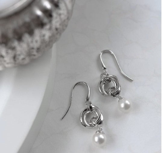 Bevel Trilogy Pearl Drop Earrings Earrings Kit Heath   