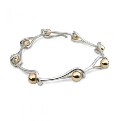 Silver & 9ct gold bead interlink bracelet Bracelet Church House