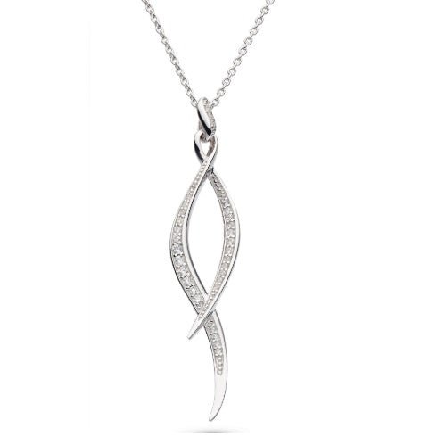 Silver CZ entwine twine twist pave pendant Pendant Kit Heath