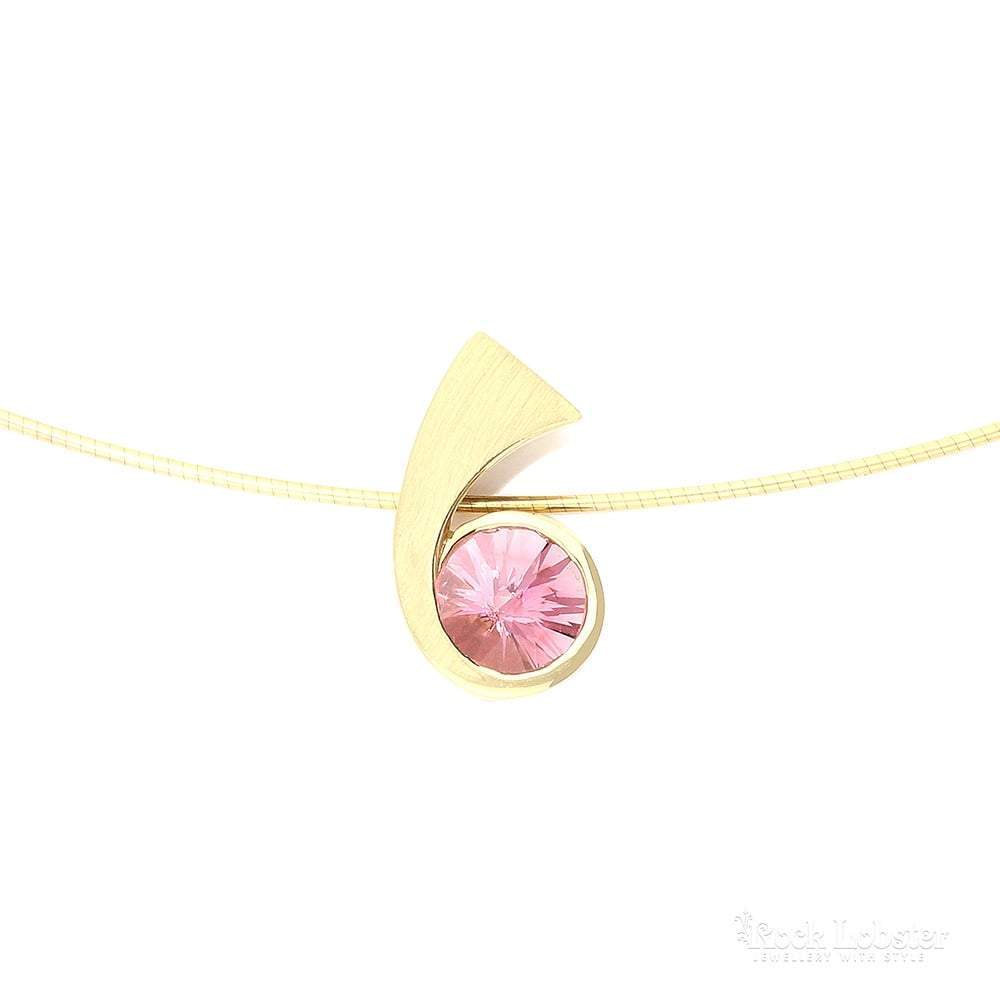 18ct yellow gold rubelite necklace Pendant Cede