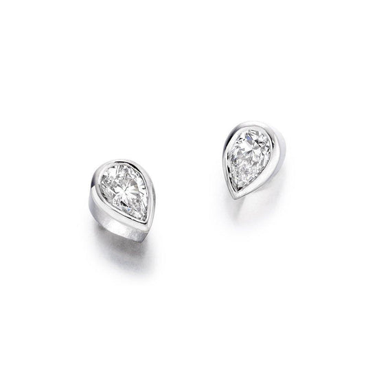 18ct white gold pear shaped 0.42ct diamond studs Earrings Christopher Wharton
