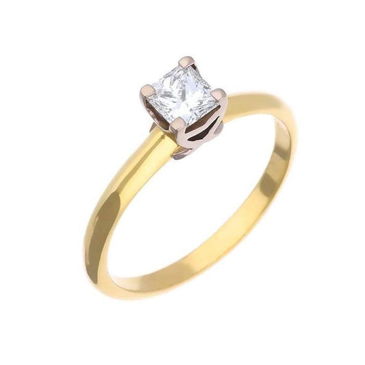 18ct Gold princess 0.51ct natural diamond ring Ring Christopher Wharton